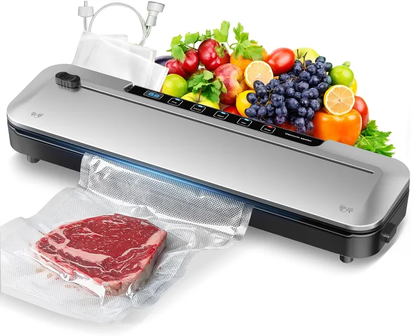 LKKNC Vacuum Sealer for Food,75 Kpa Precision Suction Power 6-in-1l